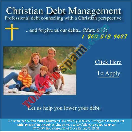 toastedspam.com sheck buy.com_0001 - 2004-01-10	debt counseling - www.christian-finance.com mailto:adv@sheck-buy.com 877-571-1552 877-576-6257